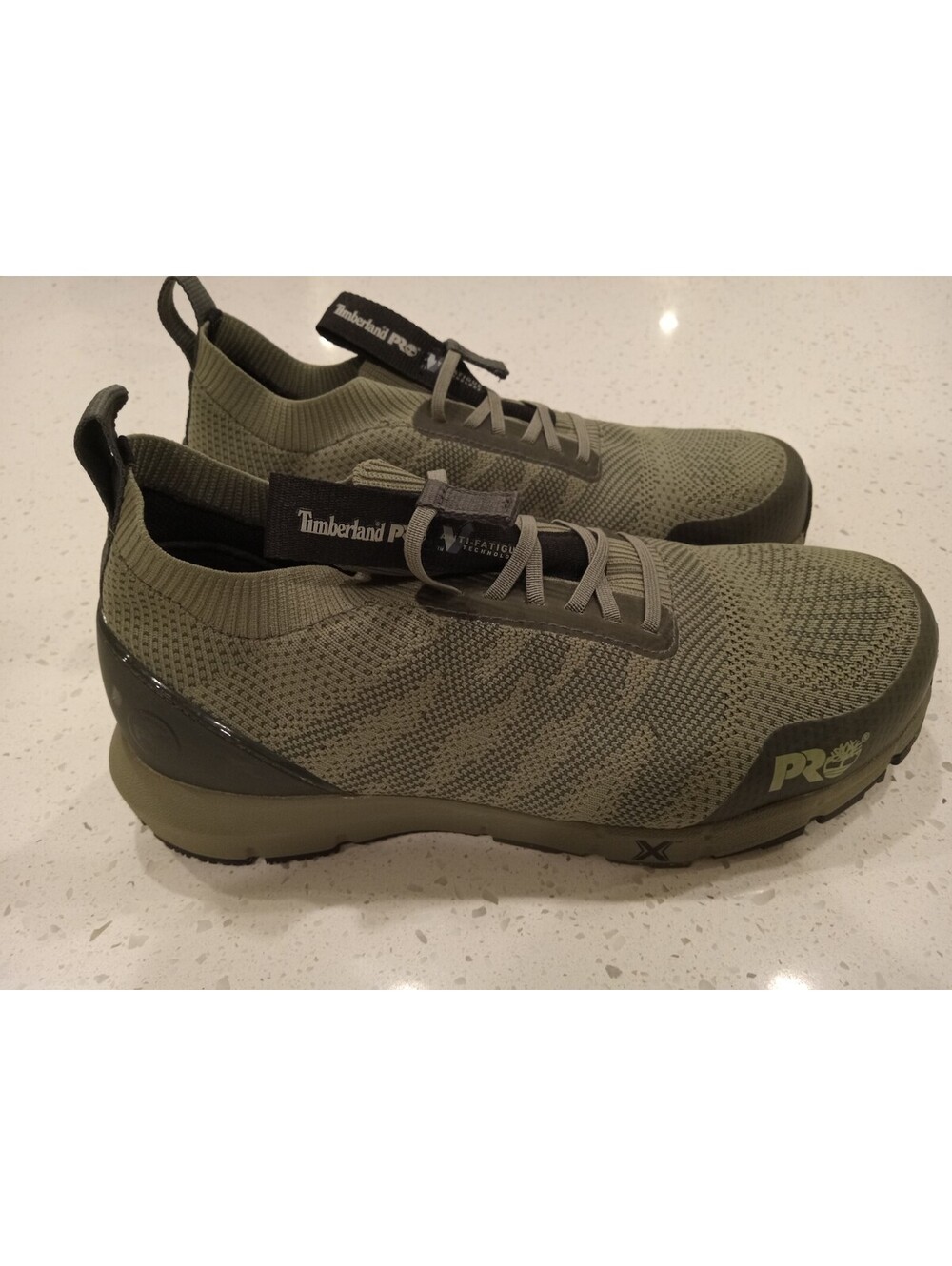 Timberland PRO Radius Knit Mens 7 W Olive Green Composite Safety Toe Shoes Wide - Picture 4 of 7